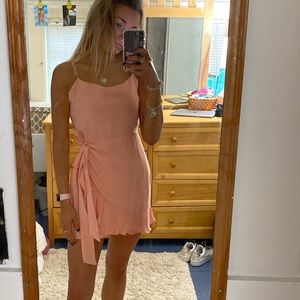 PEACH WRAP DRESS // SIZE MEDIUM